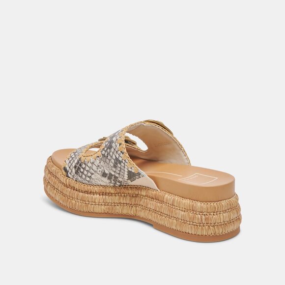 NEW DOLCE VITA Leather Wanika Platform Sandals Black/white for women 252 - Picture 9 of 11